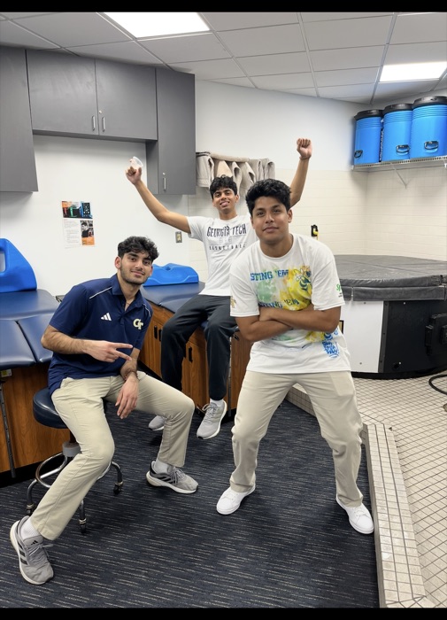 Shreyash Jha with fellow Georgia Tech basketball managers